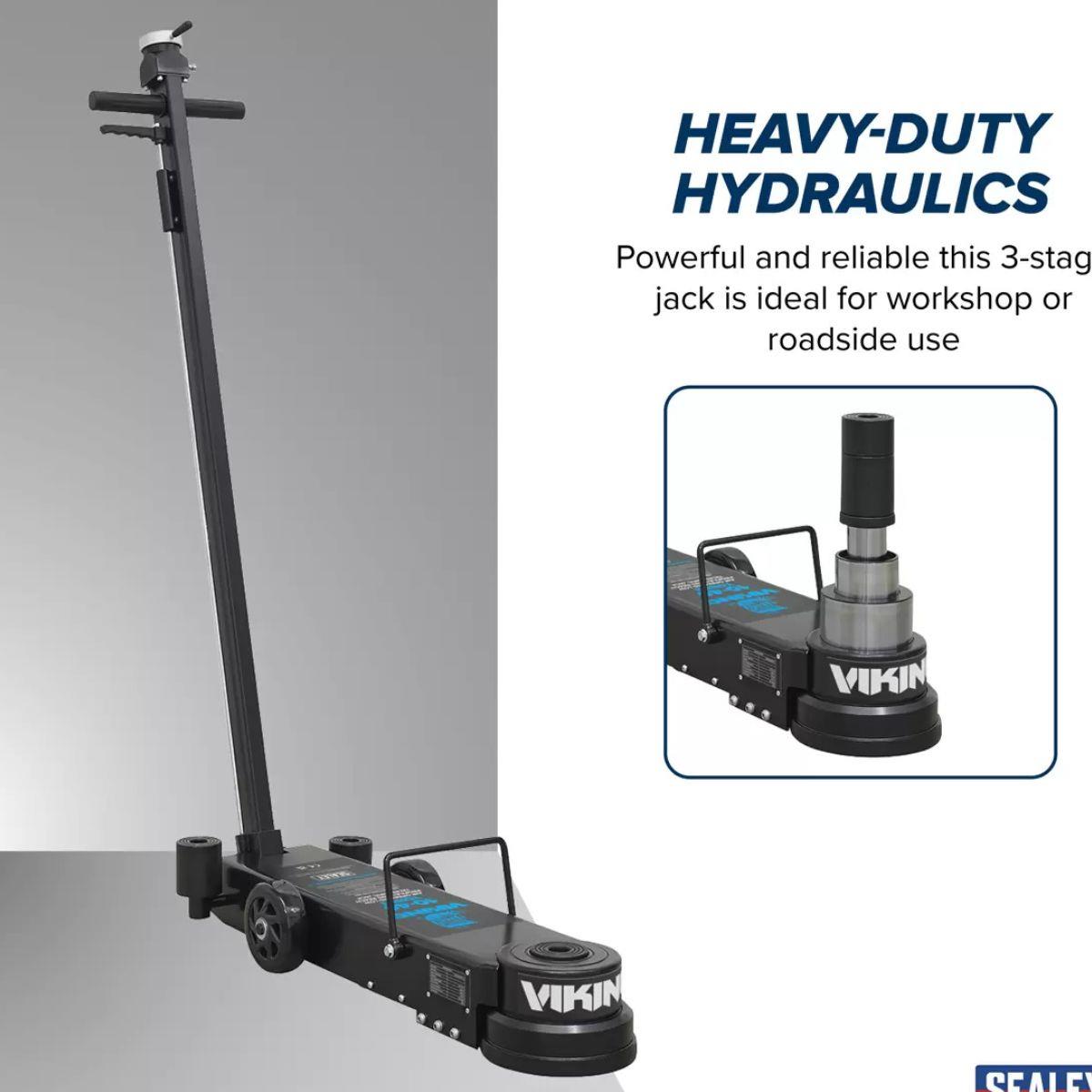 Sealey YAJ10-40LELR Long Reach/Low Profile Air Operated Telescopic Jack 10-40 Tonne