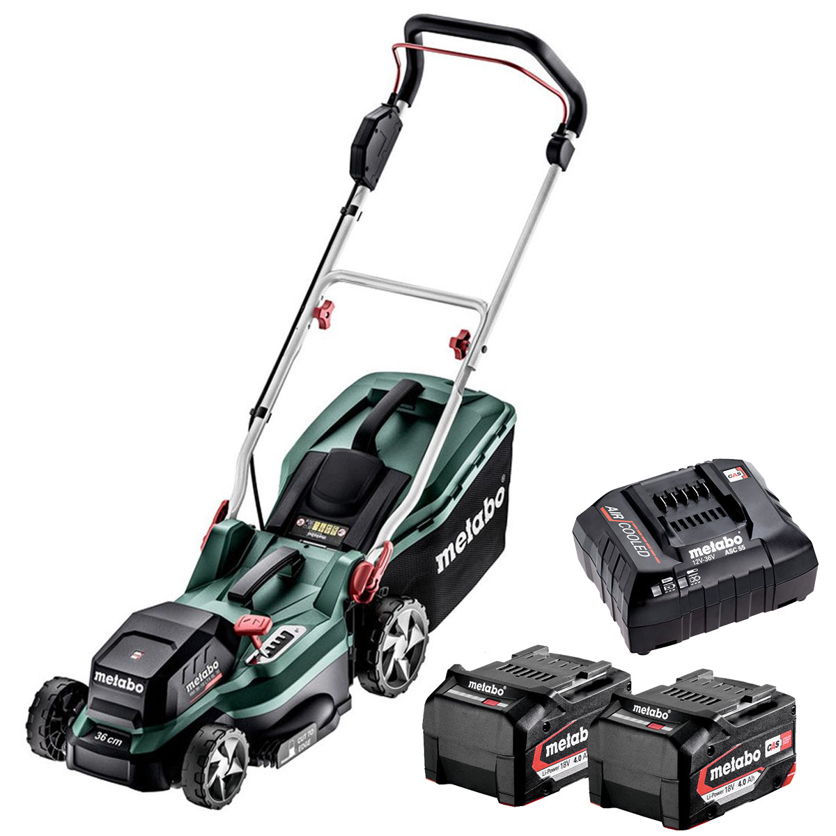 Metabo RM 36-18 LTX BL 36 36V Brushless Lawn Mower with 2 x 4.0Ah Battery & Charger