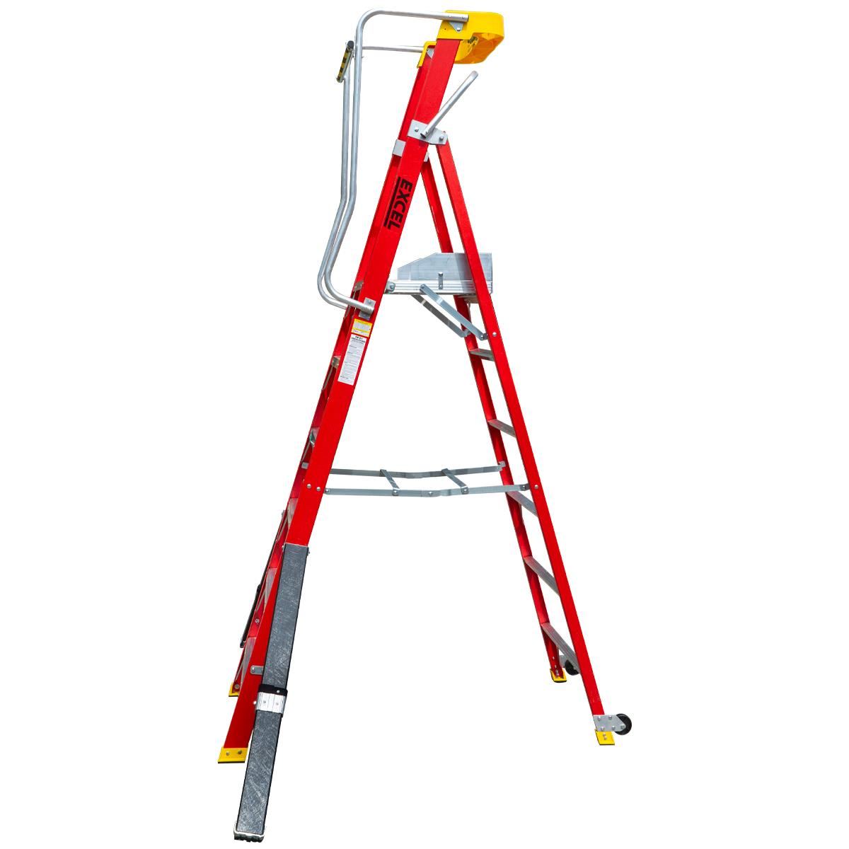 Excel Electricians Fibreglass Podium Step Ladder 6 Tread 2.61m EN131-7 Item Condition Damaged Box - Collection Only