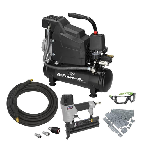 Sealey SAC0620AKIT Air Compressor/Air Nail/Staple Gun Kit 230V