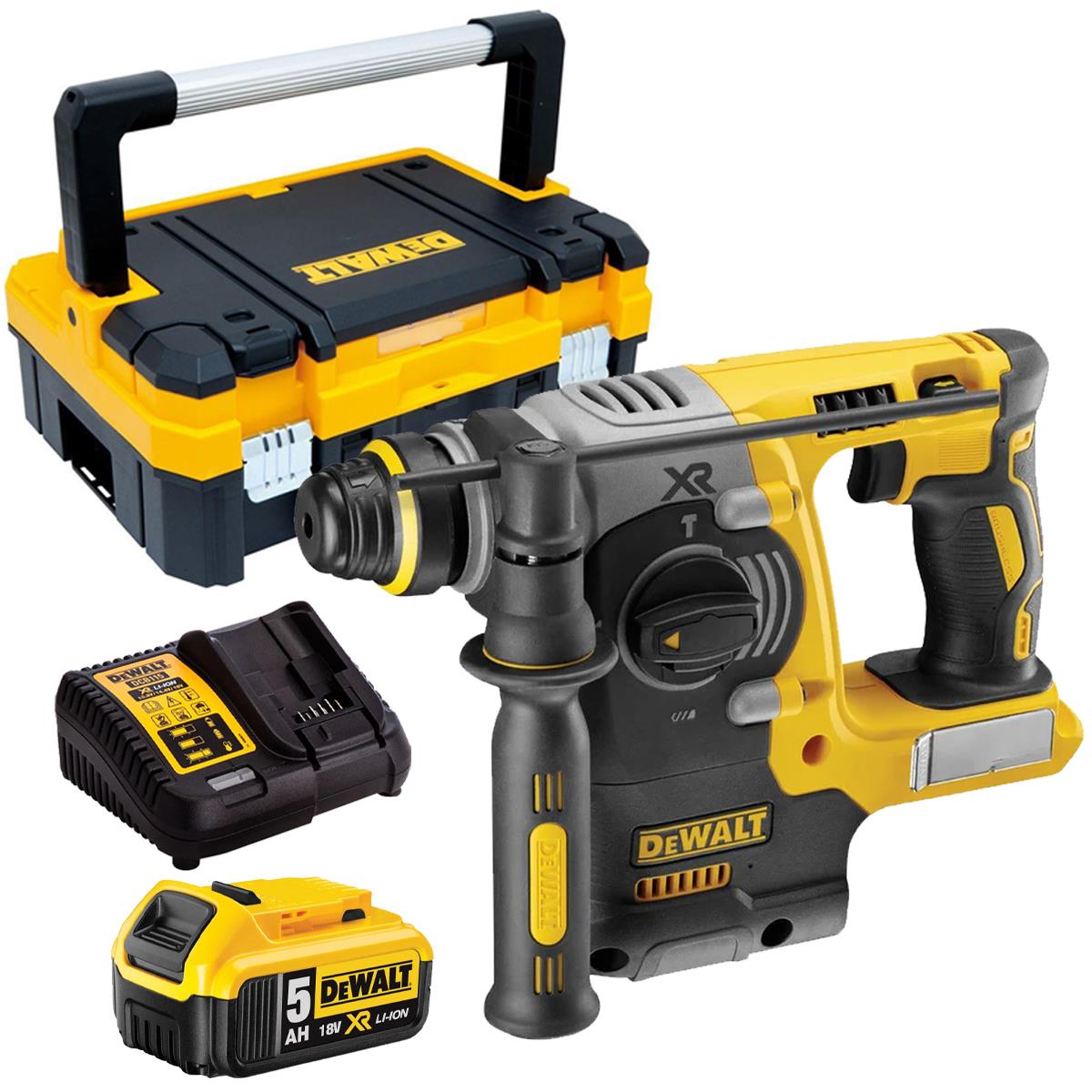 Dewalt DCH273N 18V Brushless SDS+ Rotary Hammer Drill With 1 x 5.0Ah Battery Charger & Organiser Box