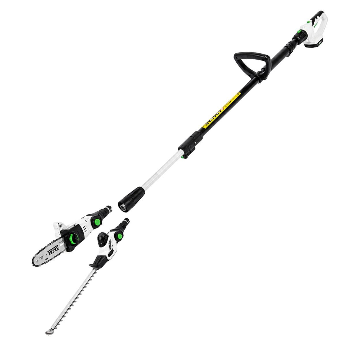 Excel 20V Cordless 2-in-1 Pole Hedge Trimmer & Pole Chainsaw Body Only Item Condition Damaged Box