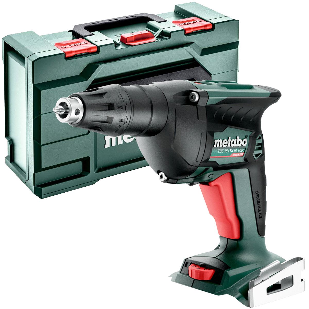 Metabo TBS 18 LTX BL 5000 18V Brushless Drywall Screwdriver with 1 x 5.2Ah Battery Charger & Metabox