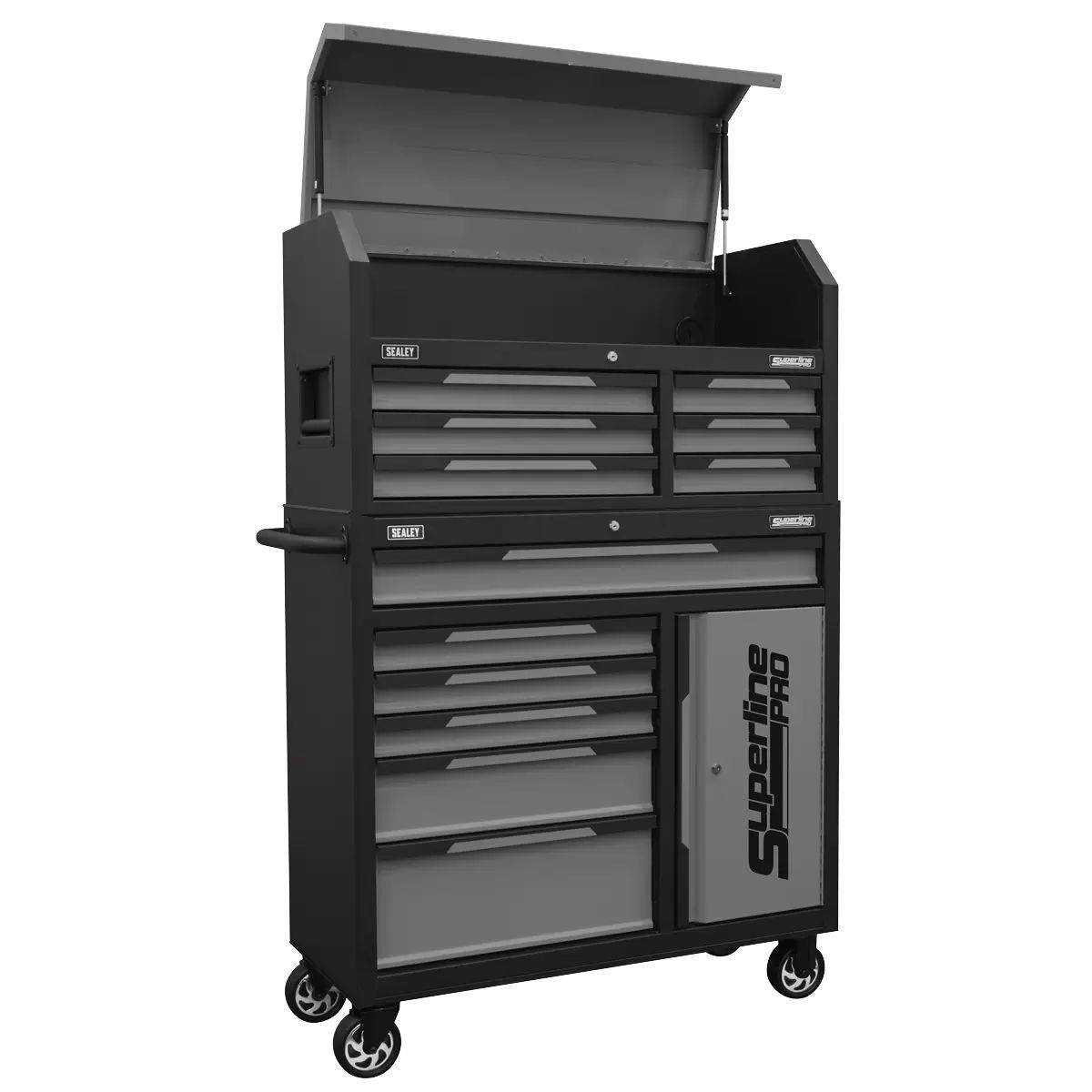 Sealey AP1080GR Superline Pro Topchest & Rollcab Combination 12 Drawer & 1 Door Cupboard Grey