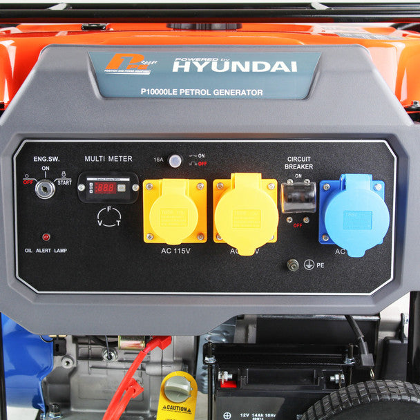 P1 Hyundai Powered P10000LE Recoil & Electric Star Petrol Site Generator 7.9kW/9.8kVA