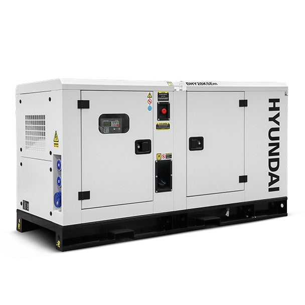 Hyundai DHY28KSEm Single Phase Diesel Generator 230V Water-cooled Slow Running Genset & Silenced 28kW/35kVA