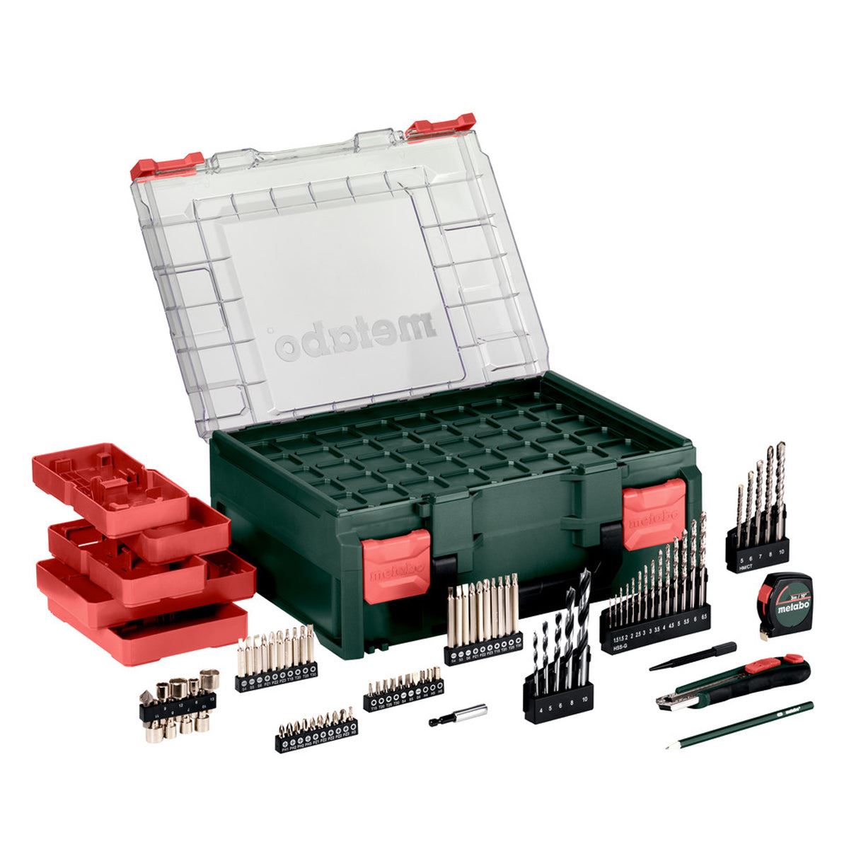 Metabo SB 18 L BL SET 18V Brushless Combi Drill with 2 x 2.0Ah Battery, Charger & 78 Piece Mobile Workshop Accessory Set in Case 613157710