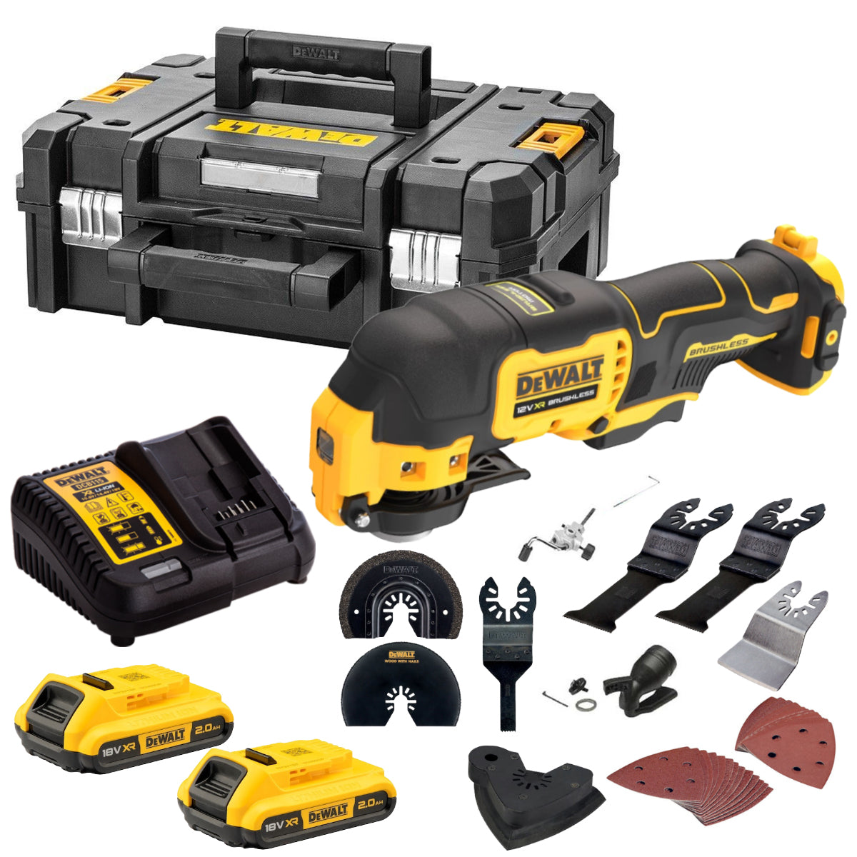 Dewalt DCS353D2 12V Brushless Oscillating Multi-Tool with 2 x 2.0Ah Battery & 35 Accessories Set