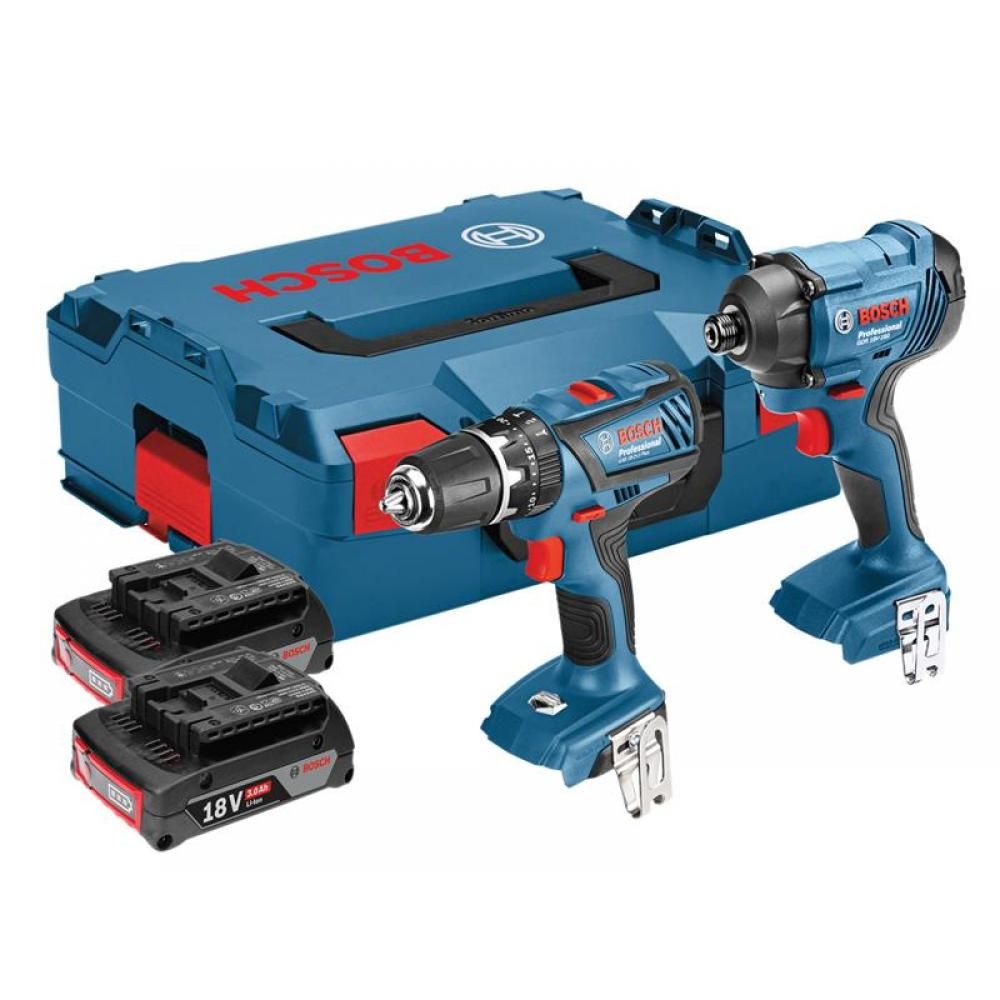 Bosch BSHGSBGDR182 18V Cordless Twin Pack with 2 x 3.0Ah Batteries, Charger & Case