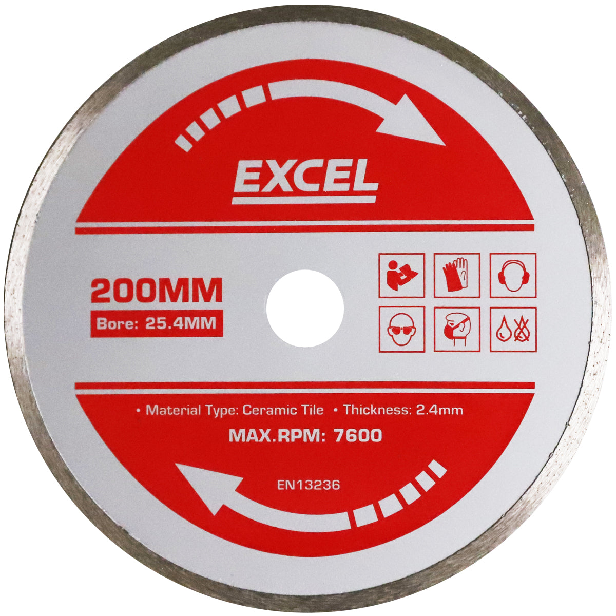 Excel 200mm Wet Tile Cutting Diamond Blade Pack of 5