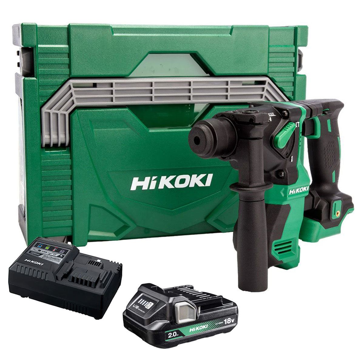 Hikoki DH18DPAJ3Z 18V Brushless SDS+ Rotary Hammer with 1 x 2.0Ah Battery Charger & Case