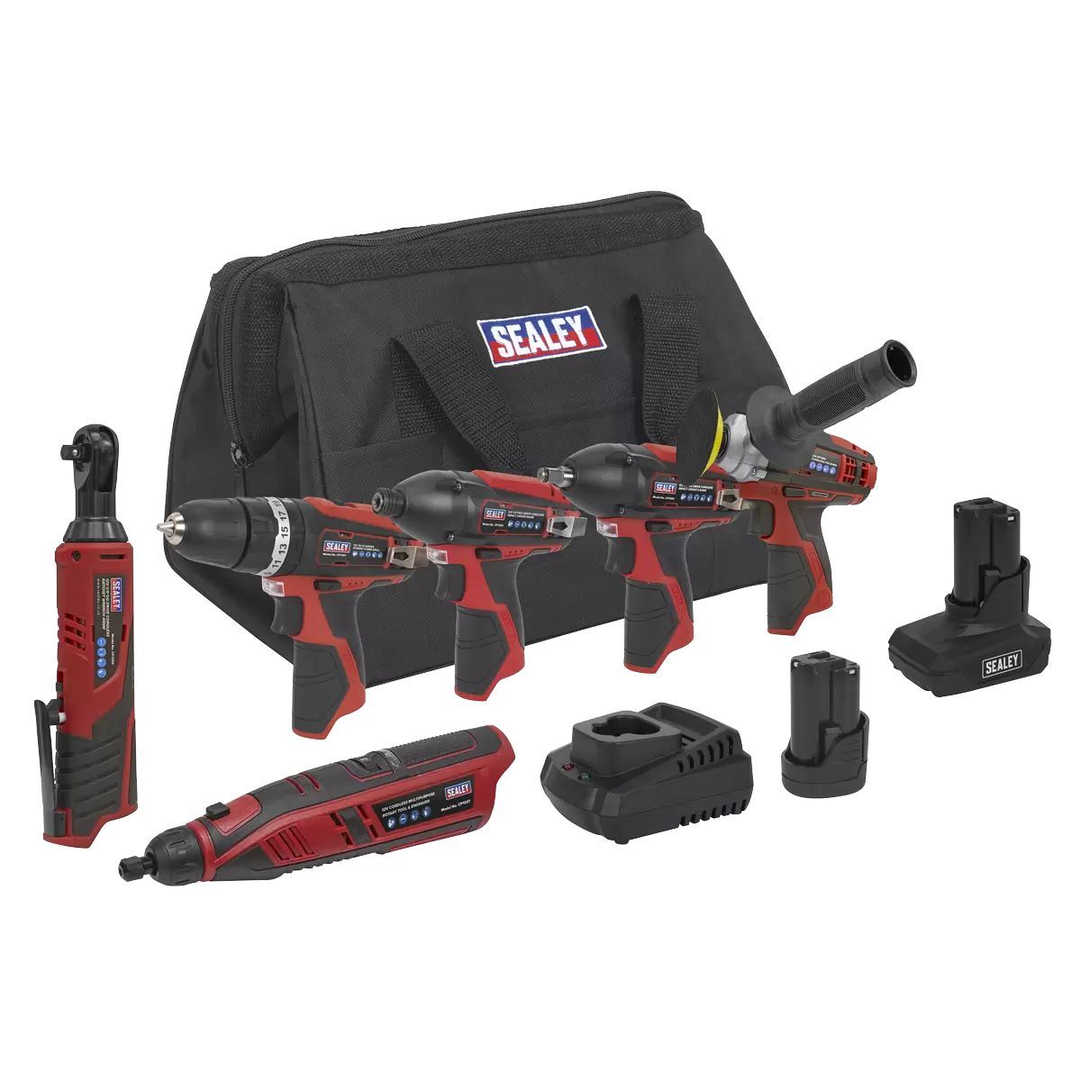 Sealey CP1200COMBO2 12V 6 Piece Combo Power Tool with 2 x 1.5Ah Battery & Charger