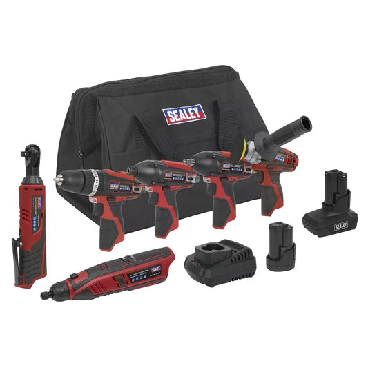 Sealey CP1200COMBO2 12V 6 Piece Combo Power Tool with 2 x 1.5Ah Battery & Charger