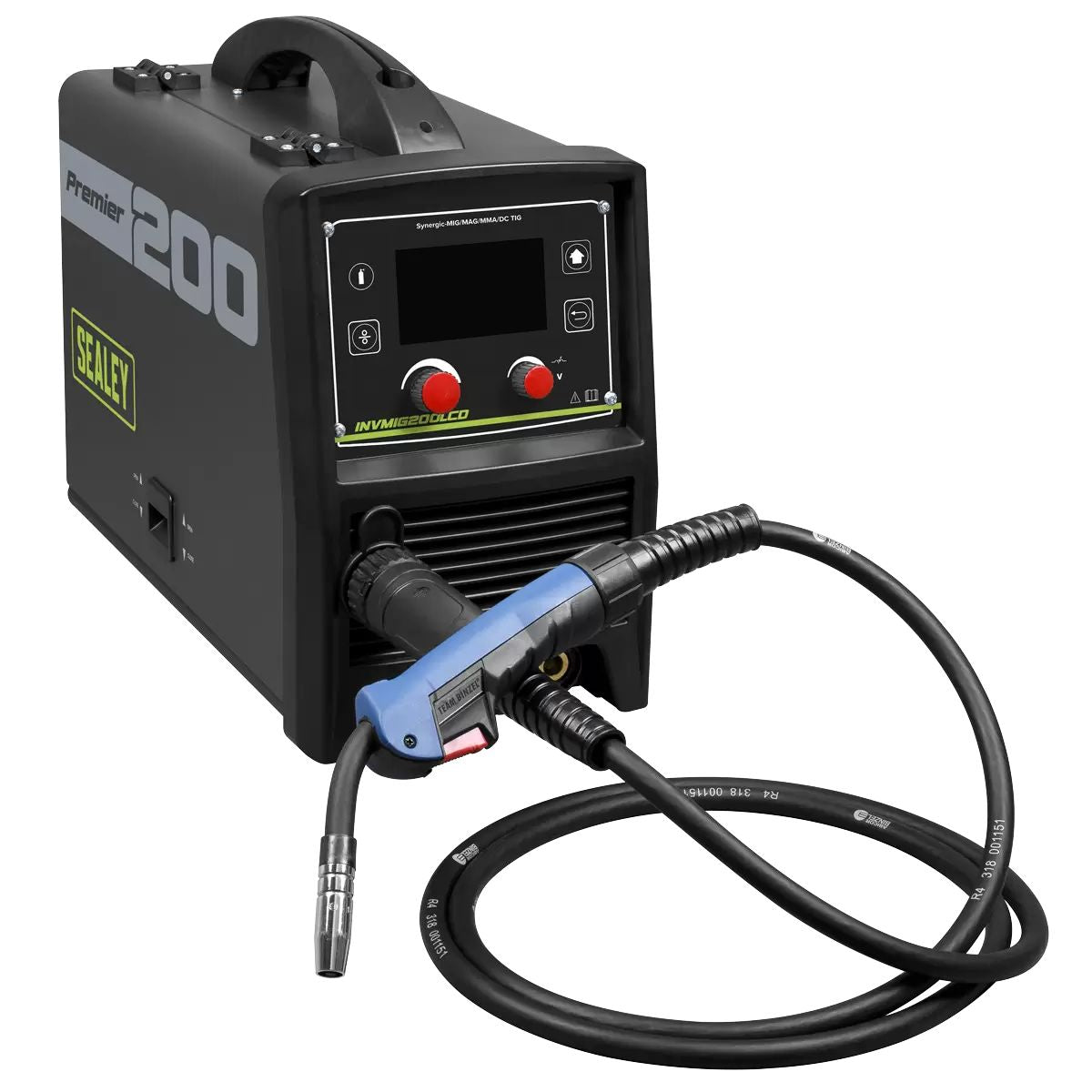 Sealey INVMIG200LCD Inverter Welder MIG, TIG & MMA 200Amp with LCD Screen