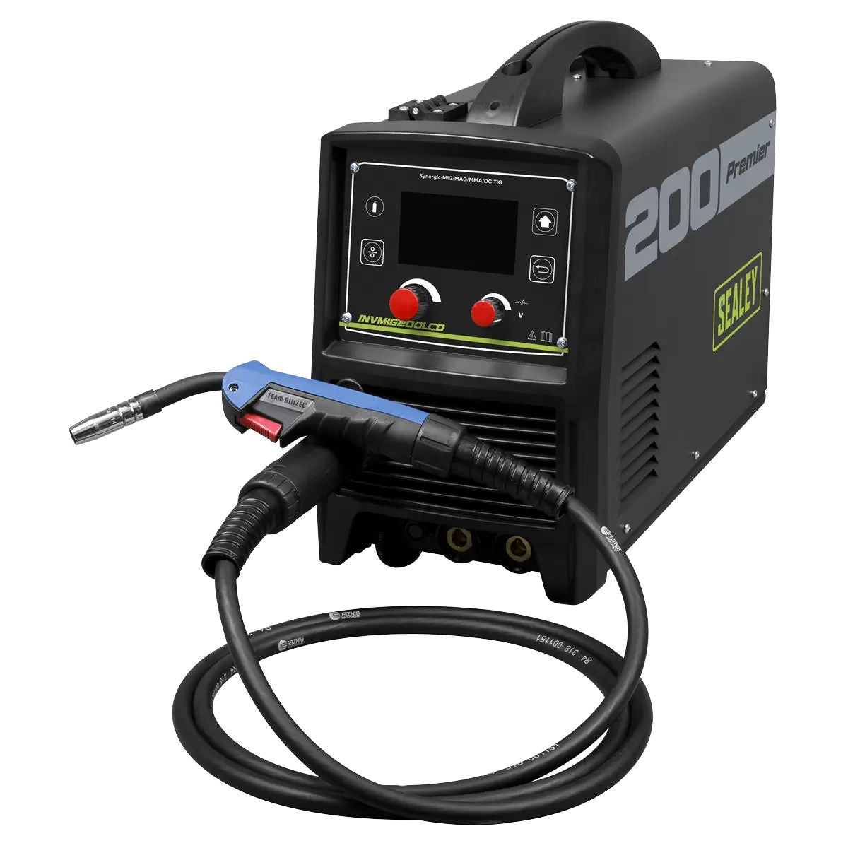 Sealey INVMIG200LCD Inverter Welder MIG, TIG & MMA 200Amp with LCD Screen