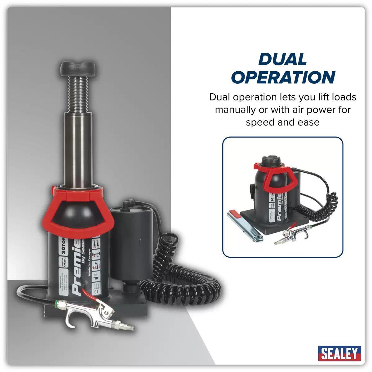Sealey AM20 20tonne Manual/Air Hydraulic Bottle Jack