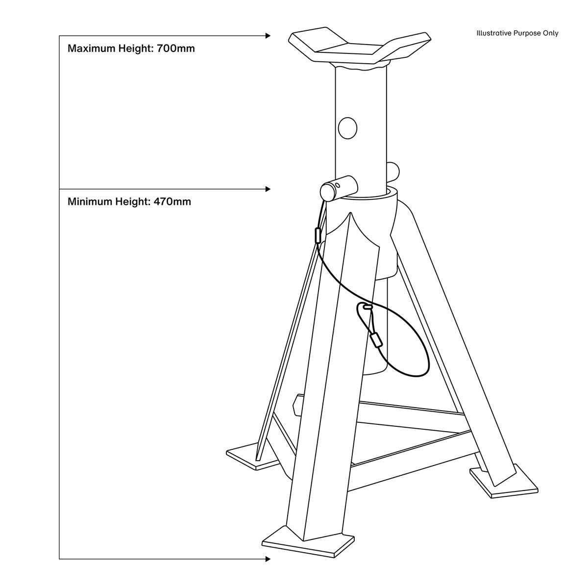 Sealey AS5000M Axle Stands 5 Tonne Capacity