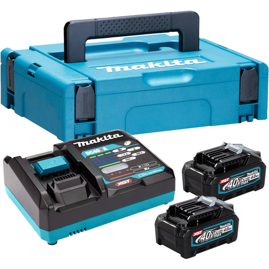 Makita 191K01-6 40V XGT Power Source Kit With 2 x 4.0Ah Batteries Charger & Case