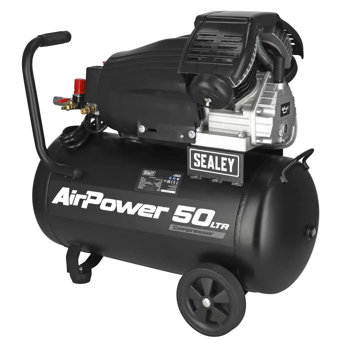Sealey SAC5030VA Air Compressor 50L V-Twin Direct Drive 3hp/230v