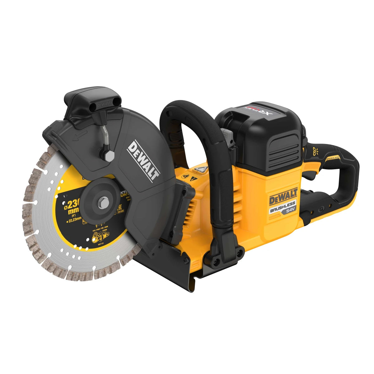 Dewalt DCS691X2 54V XR FlexVolt Brushless 230mm Cut Off Saw With 2 x 9.0Ah Batteries & Charger