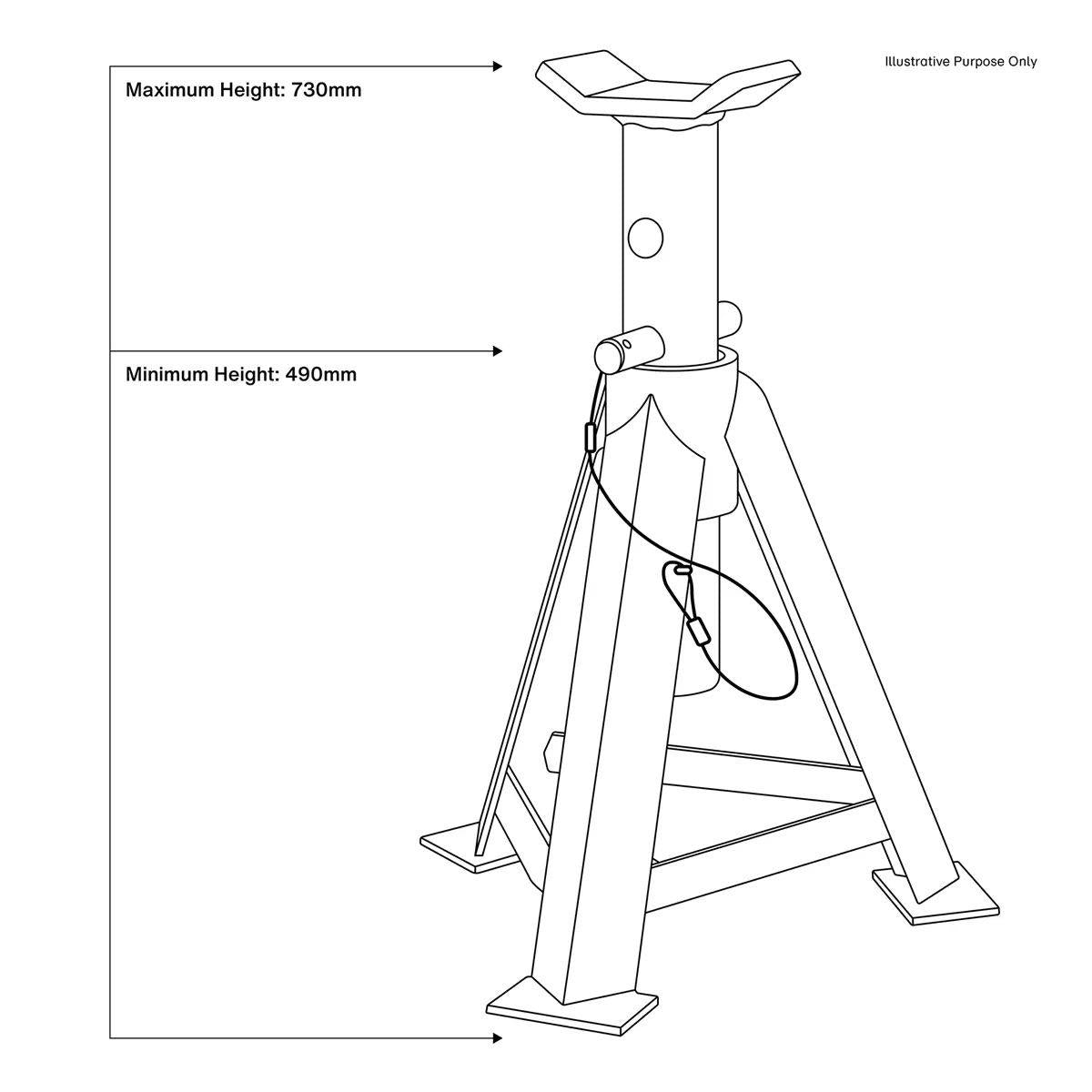 Sealey AS7500 Axle Stands 7.5 Tonne Per Stand (Pair)
