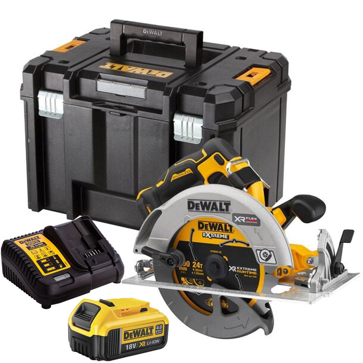 Dewalt DCS573NT 18V XR FlexVolt Brushless Circular Saw With 1 x 4.0Ah Battery Charger & Case