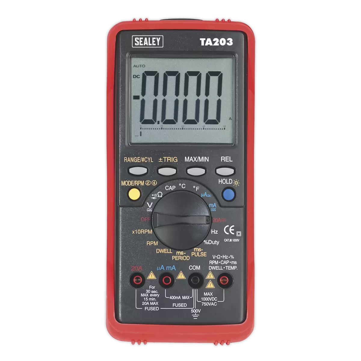 Sealey TA203 Automotive Digital Multimeter 15 Function Bar Graph/PC Link