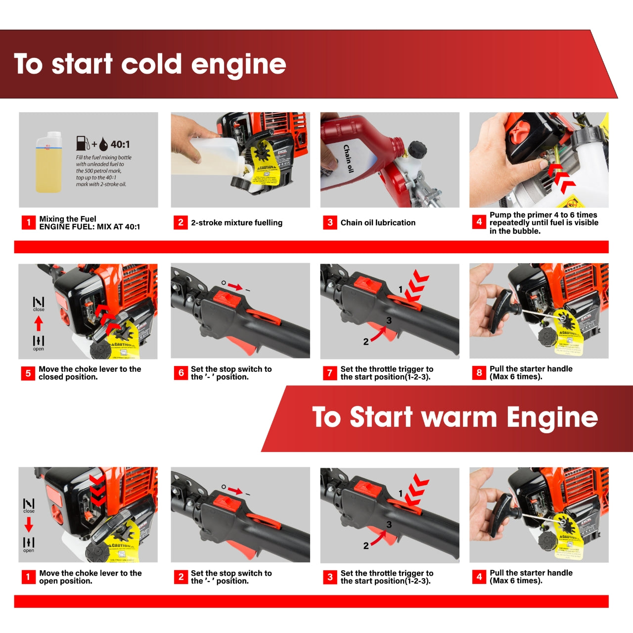 Excel 52cc Petrol 5 in 1 Garden Multi Tool