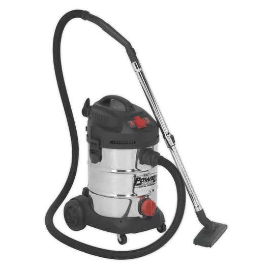 Sealey PC300SDAUTO Vacuum Cleaner Industrial 30ltr Stainless 230V/1400W