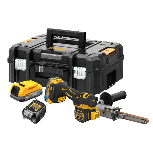 DeWalt DCM200E2T 18V Cordless Brushless Band File 2 x 1.7Ah POWERSTACK Batteries Charger & Case