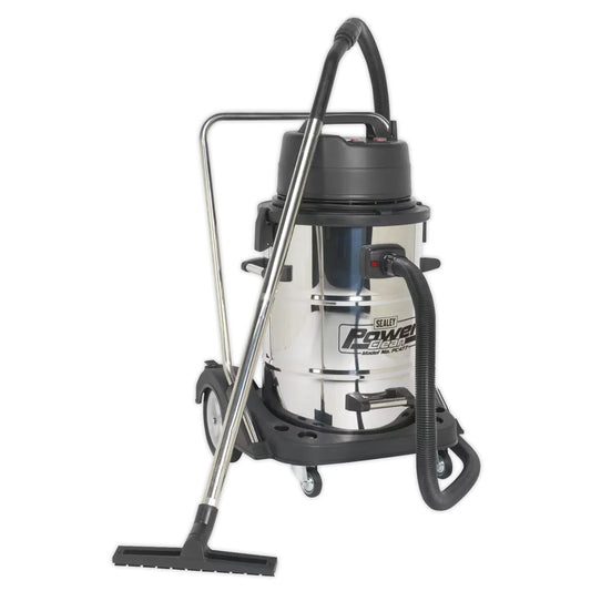 Sealey PC477 Industrial 77L Wet & Dry Stainless Drum Vacuum Cleaner