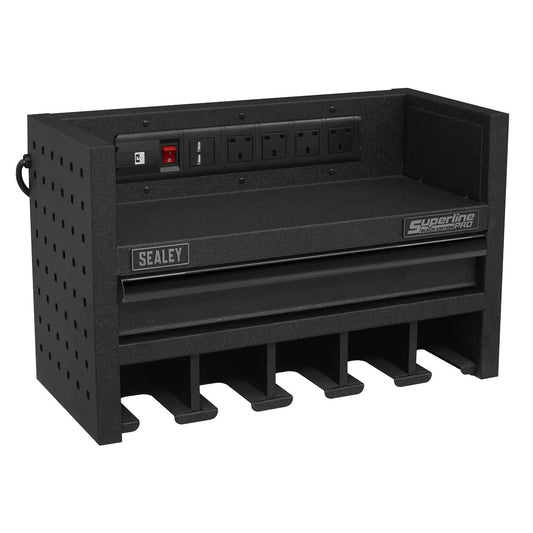 Sealey AP22SRBE 560mm Power Tool Storage Rack with Drawer