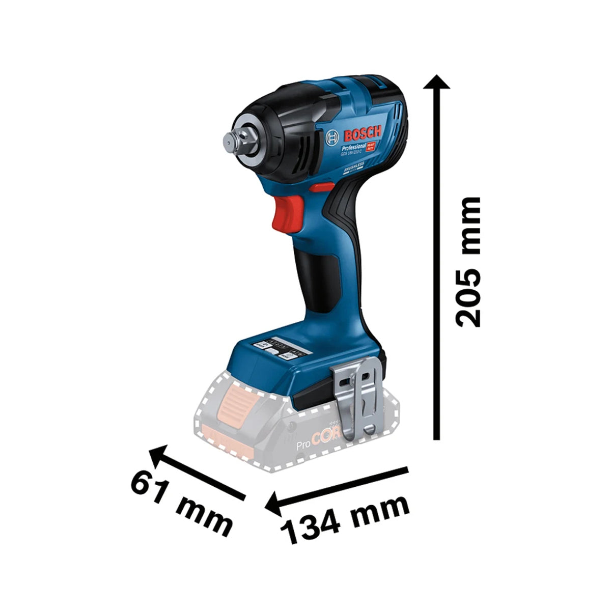 Bosch GDS 18V-210 C Professional 1/2in Impact Wrench Body only 06019J0300