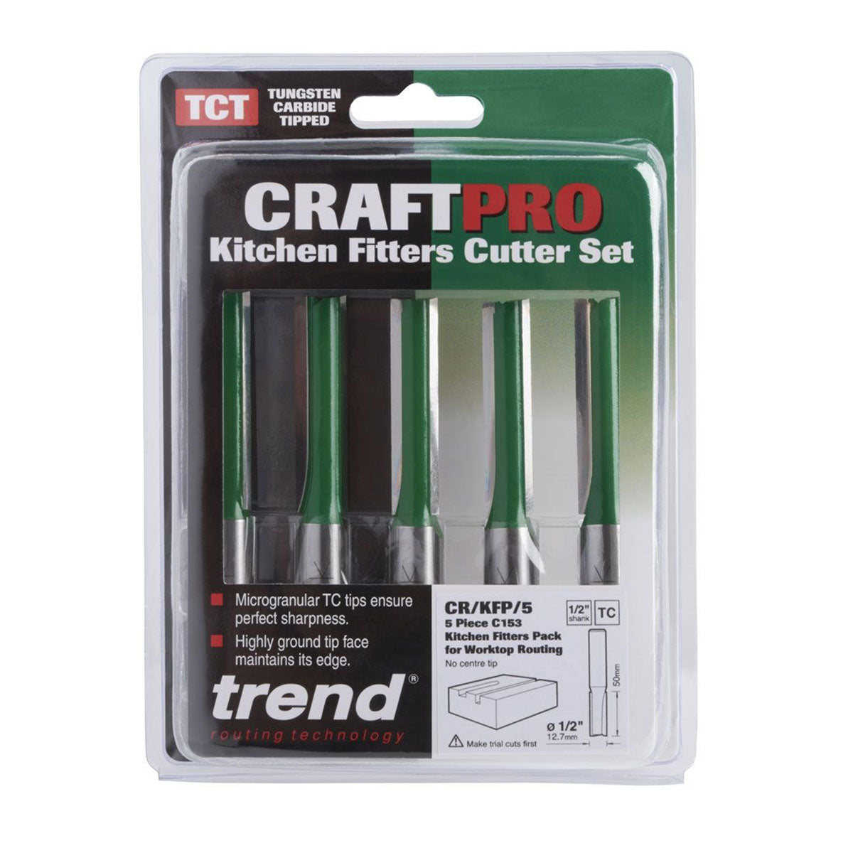 Trend CR/KFP/5 Router Cutter Kitchen Fitters Pack of 5