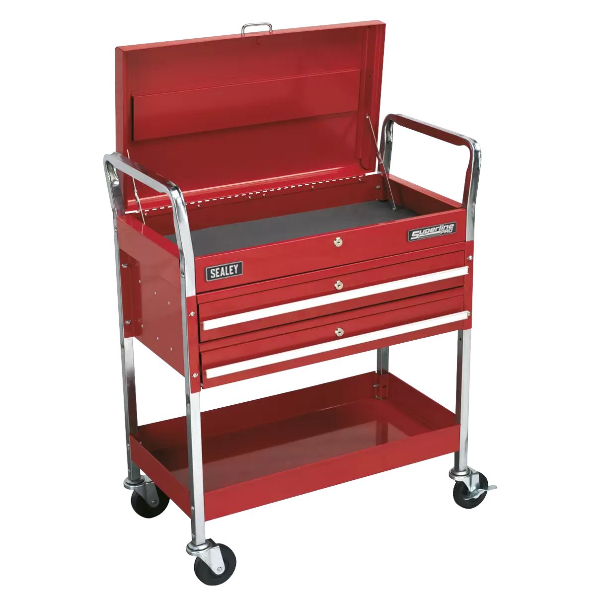 Sealey CX1042D 2-Level Heavy-Duty Trolley with Lockable Top & 2 Drawers