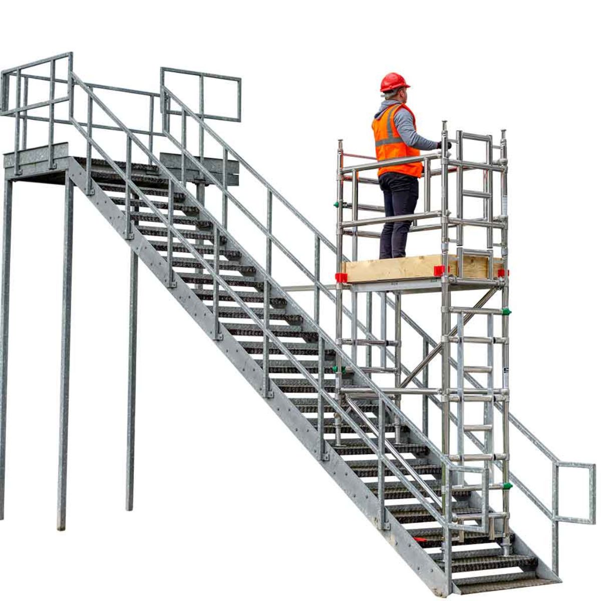 TB Davies 2.7m Aluminium Industrial Staircase Tower with Adjustable Height 3010-100