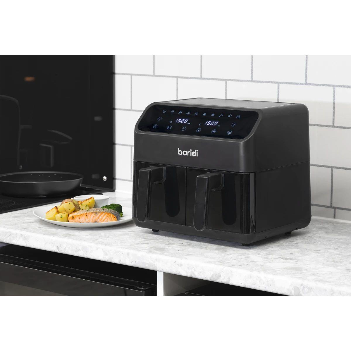 Sealey DH172 Baridi Dual Zone Air Fryer with 8 Preset Functions 8L Capacity 230V/1700W