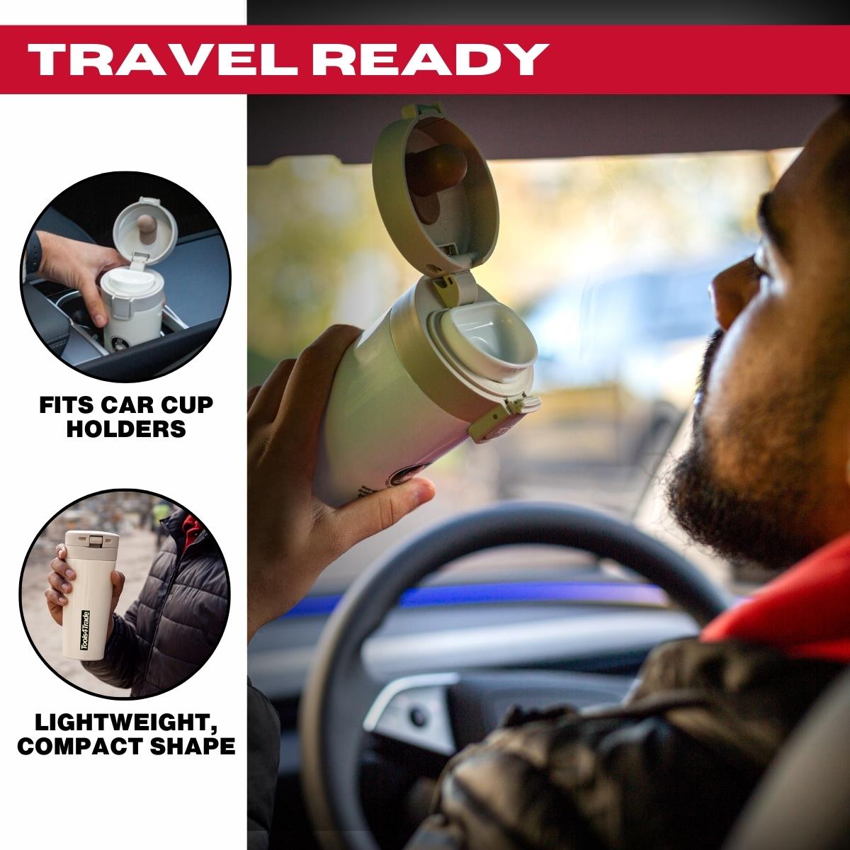 Tools4Trade Stainless Steel Thermal Coffee Mug - Beige (360ml)