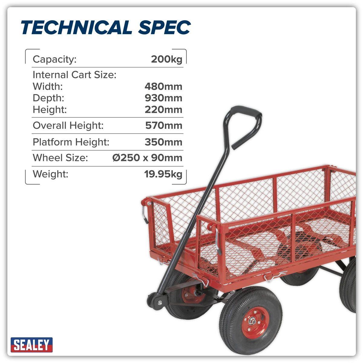 Sealey CST997 Platform Truck with Folding/Removable Sides 200kg Capacity