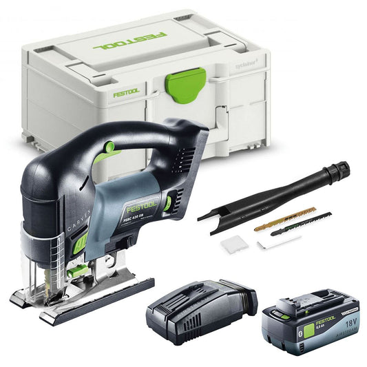 Festool PSBC 420 EB-Basic GB 18V Brushless Pendulum Jigsaw with 1 x 8.0Ah Battery Charger & Case