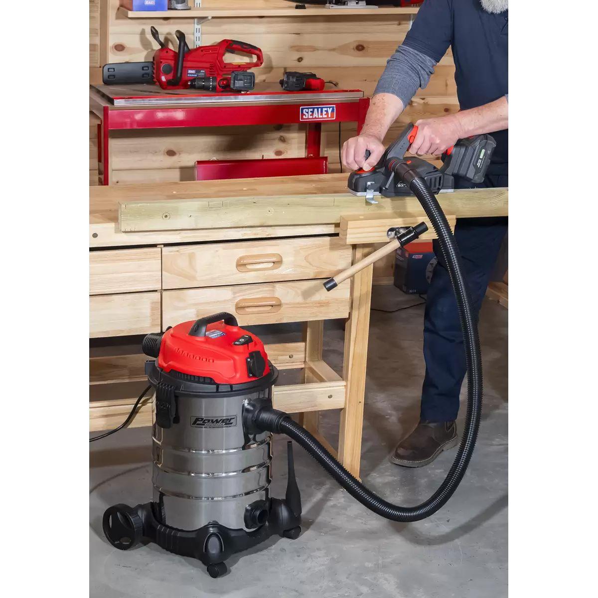 Sealey PC300SDAUTO Vacuum Cleaner Industrial 30ltr Stainless 230V/1400W
