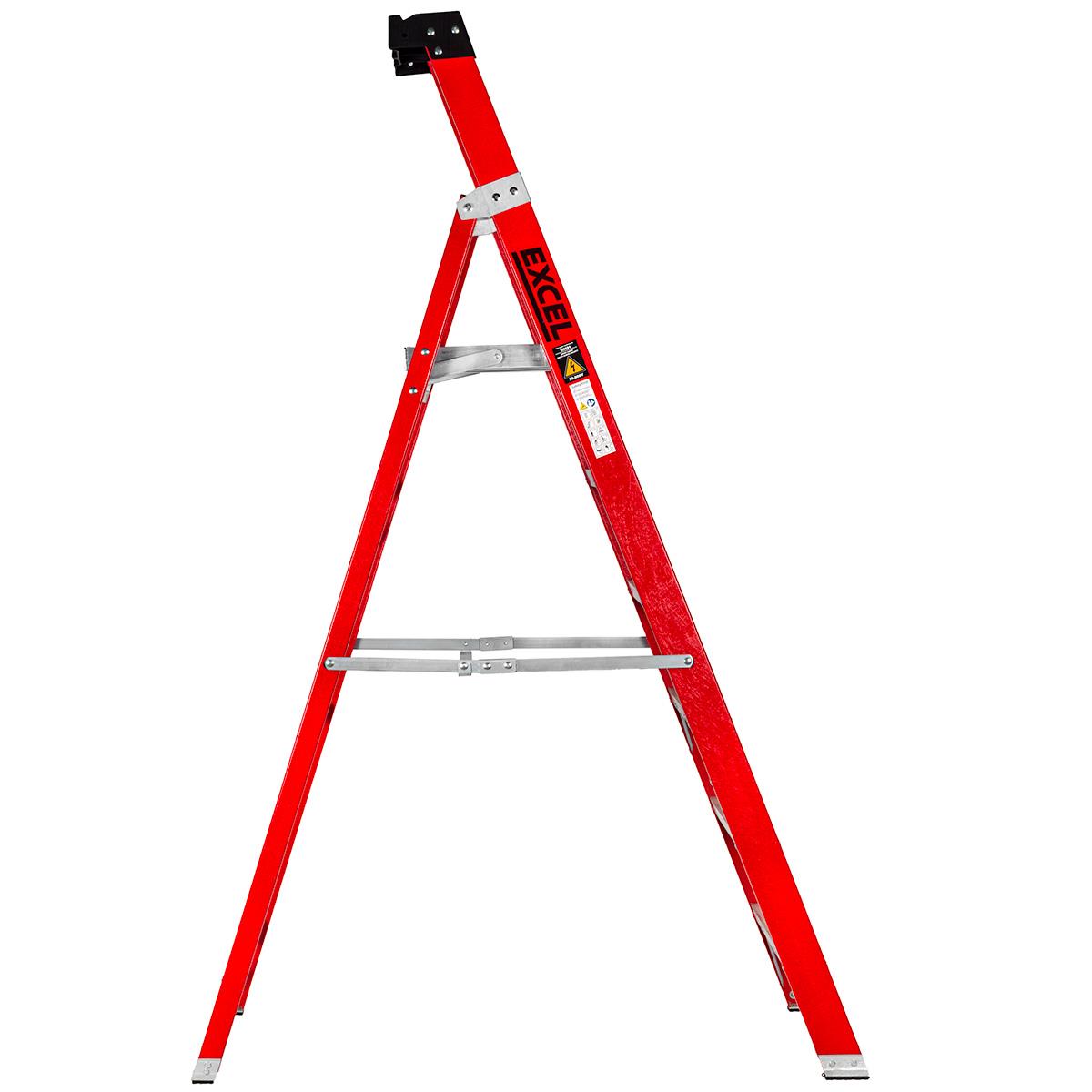 Excel Electricians Fibreglass Platform Step Ladder 6 Tread 2.04m EN131
