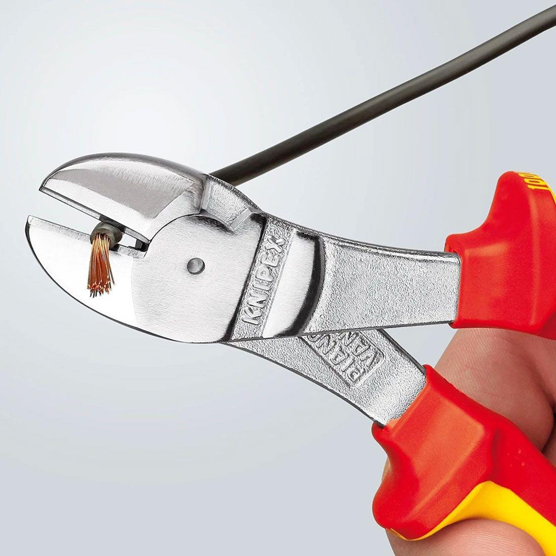 Knipex 180mm VDE Insulated High Leverage Diagonal Cutters 74 06 180 SB