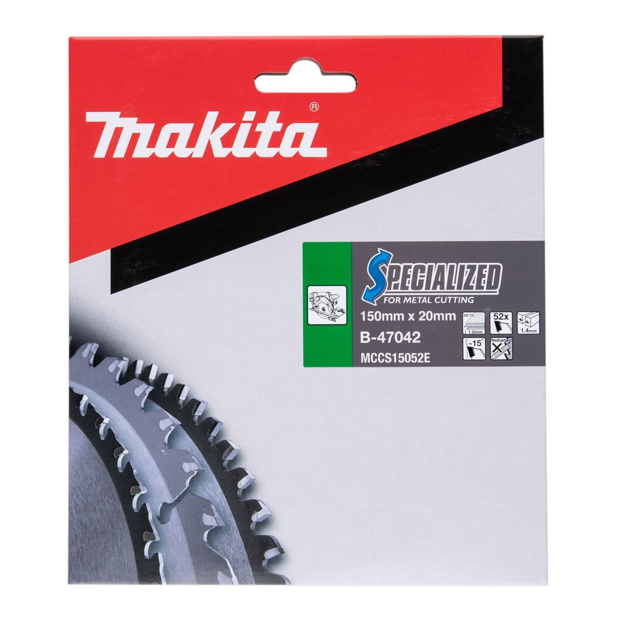Makita B-47042 Metal Specialized Circular Saw Blade 150mm x 20mm x 52T