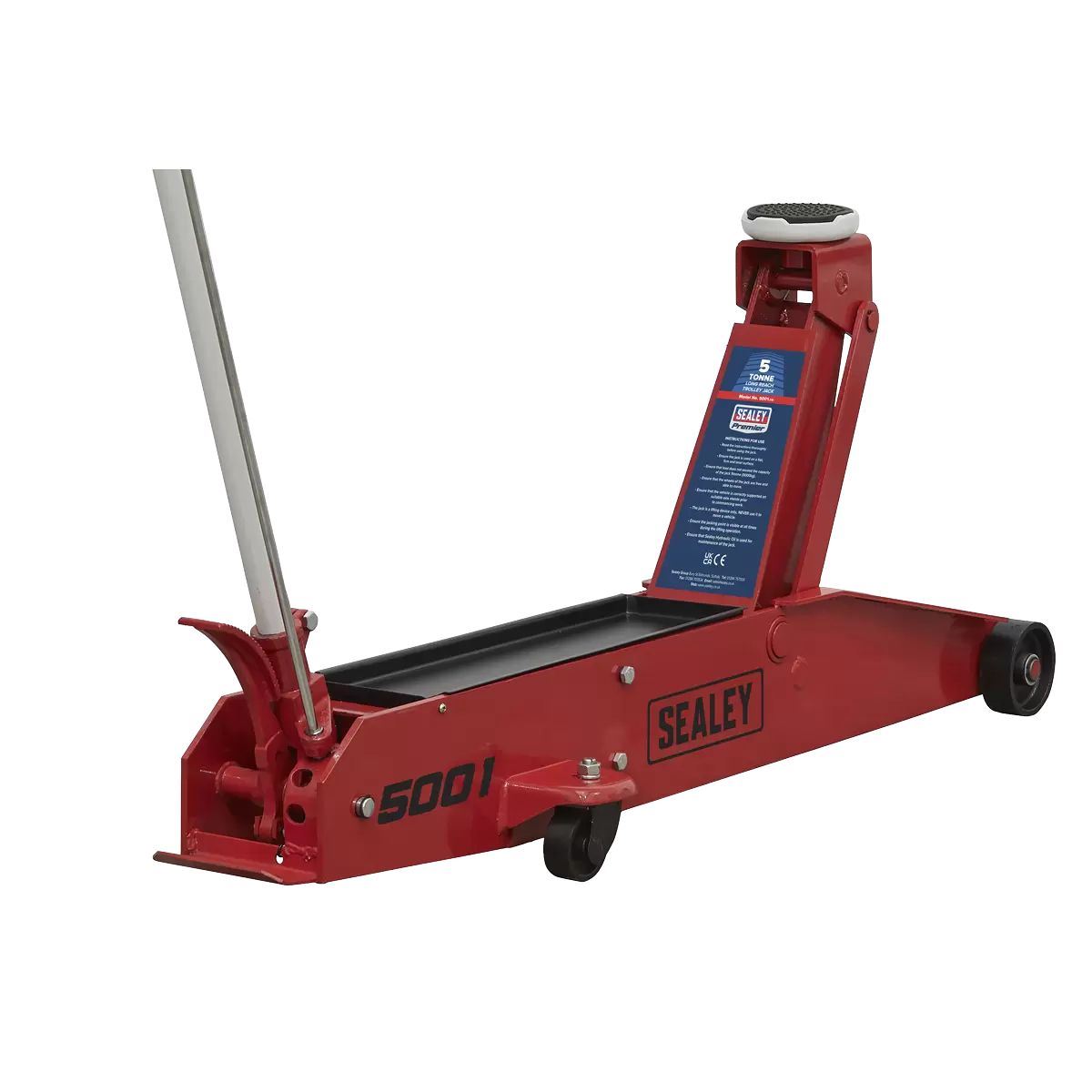 Sealey 5001 Trolley Jack 5 Tonne Long Reach