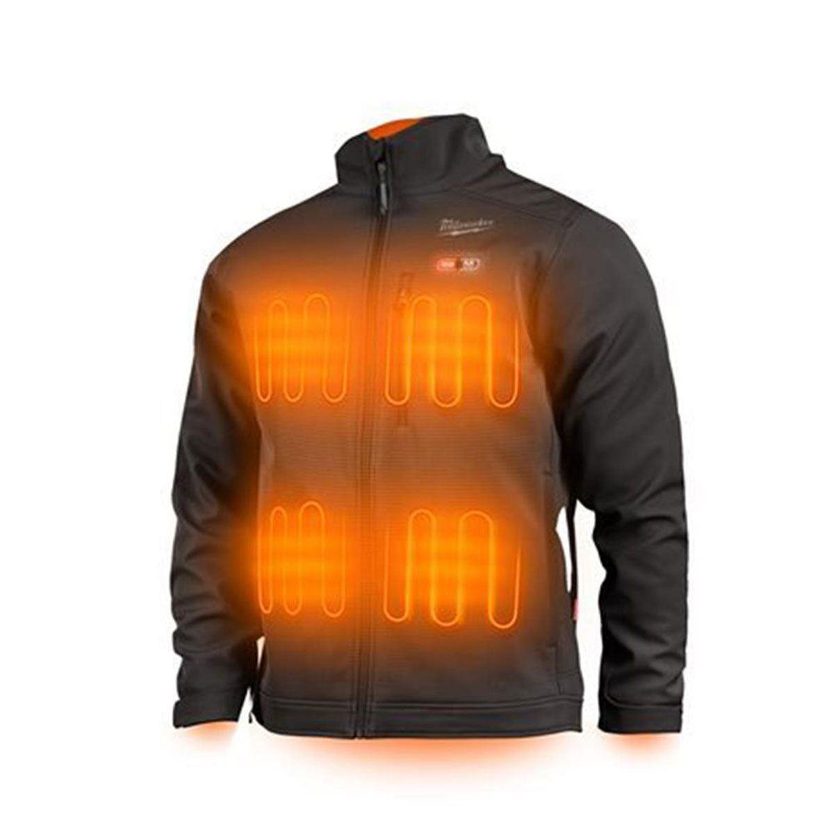 Milwaukee M12 12V Black Heated Jacket XL with 1 x 2.0Ah Battery & Charger