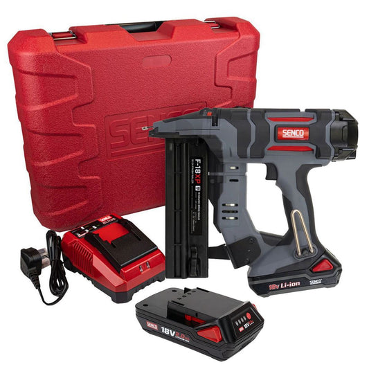 Senco 10M7501N F-18XP Fusion 18V 18G Brad Nailer with 2 x 2.0Ah Battery, Charger & Case Item Condition Damaged Box
