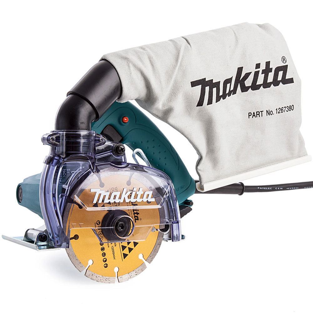 Makita 4100KB/1 Dustless Disc Cutter Diamond Wheel 110V with Guide Rail & Adaptor