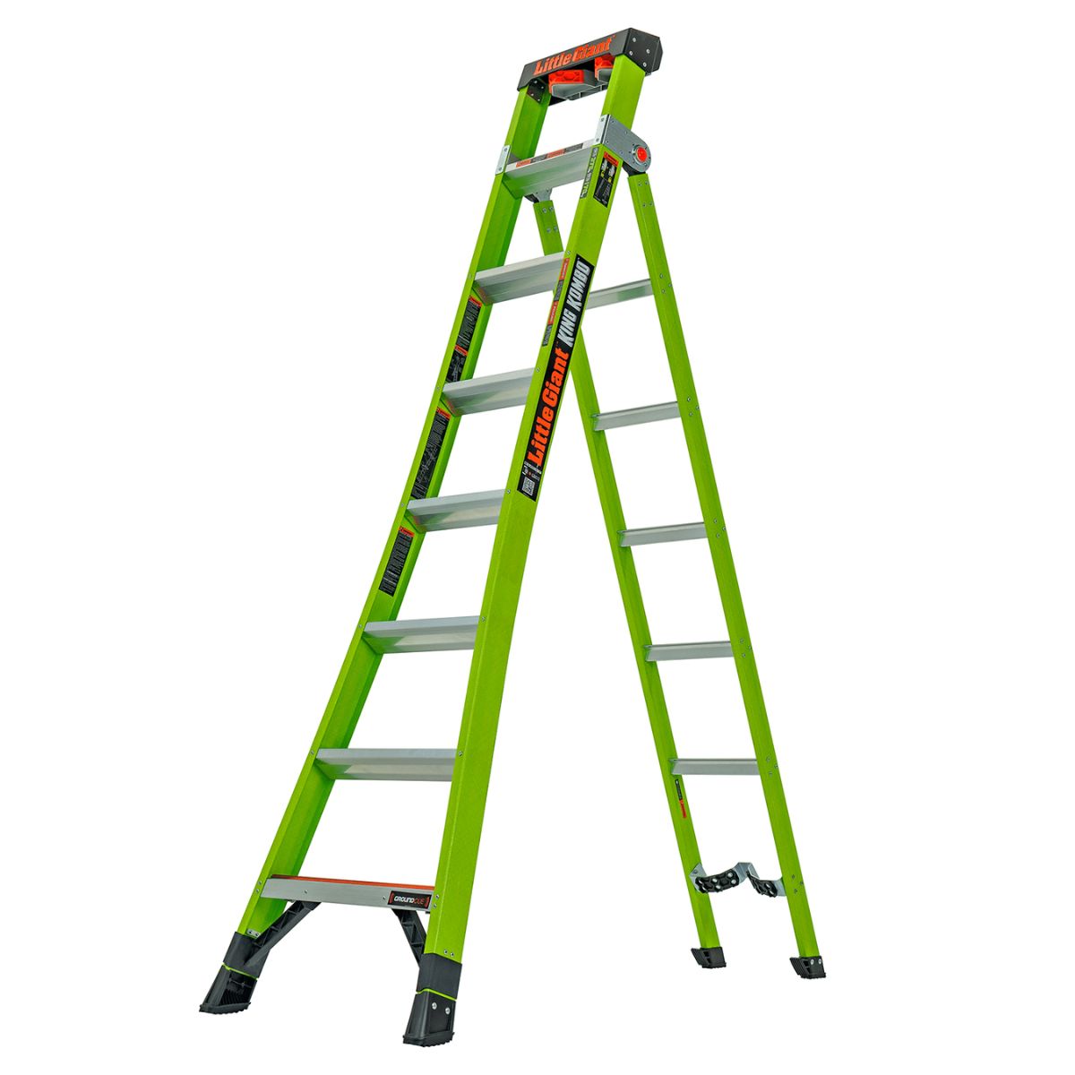 Little Giant King Kombo Industrial 8 Tread Fiberglass Step Ladder Versatile & Durable 1303-208