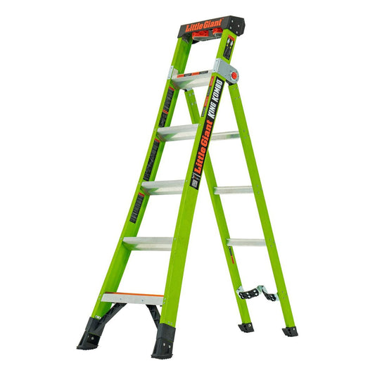 Little Giant King Kombo Industrial 6 Tread Fiberglass Step Ladder Versatile & Durable 1303-206